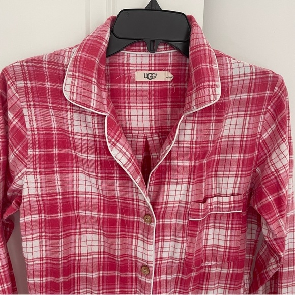 Ugg Button Down Pajama Top Pink Plaid Size S - Picture 2 of 11